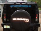 lettering on back of hummer H2