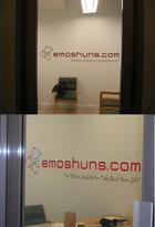 emoshuns.com door and glass decal