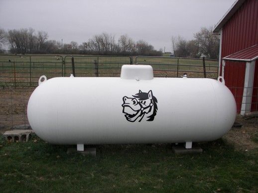 Horse decal on propane tank
