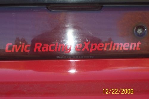 Rear Light section of the 90 CRX Si