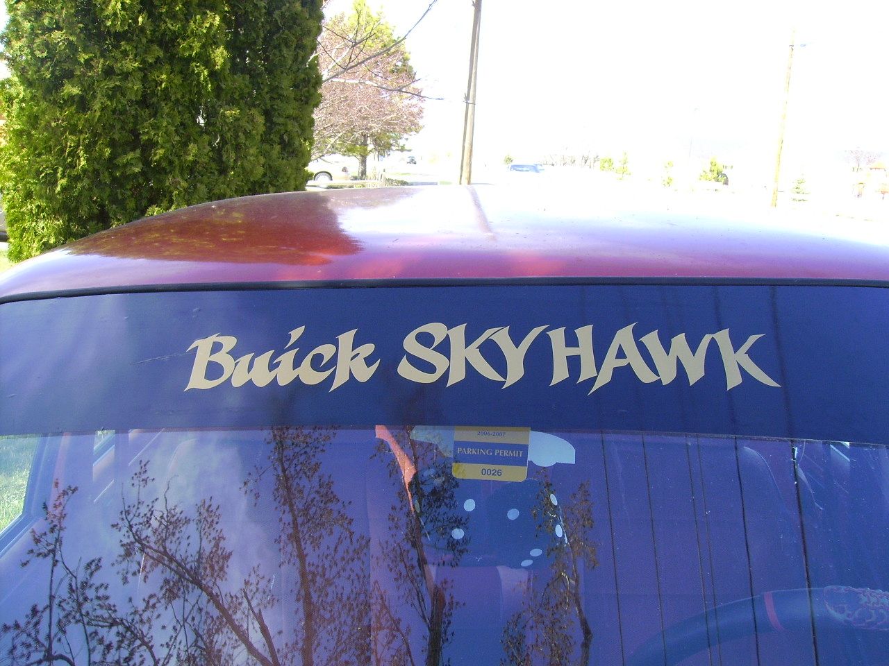 windsheild sunvisor strip with custom lettering.
