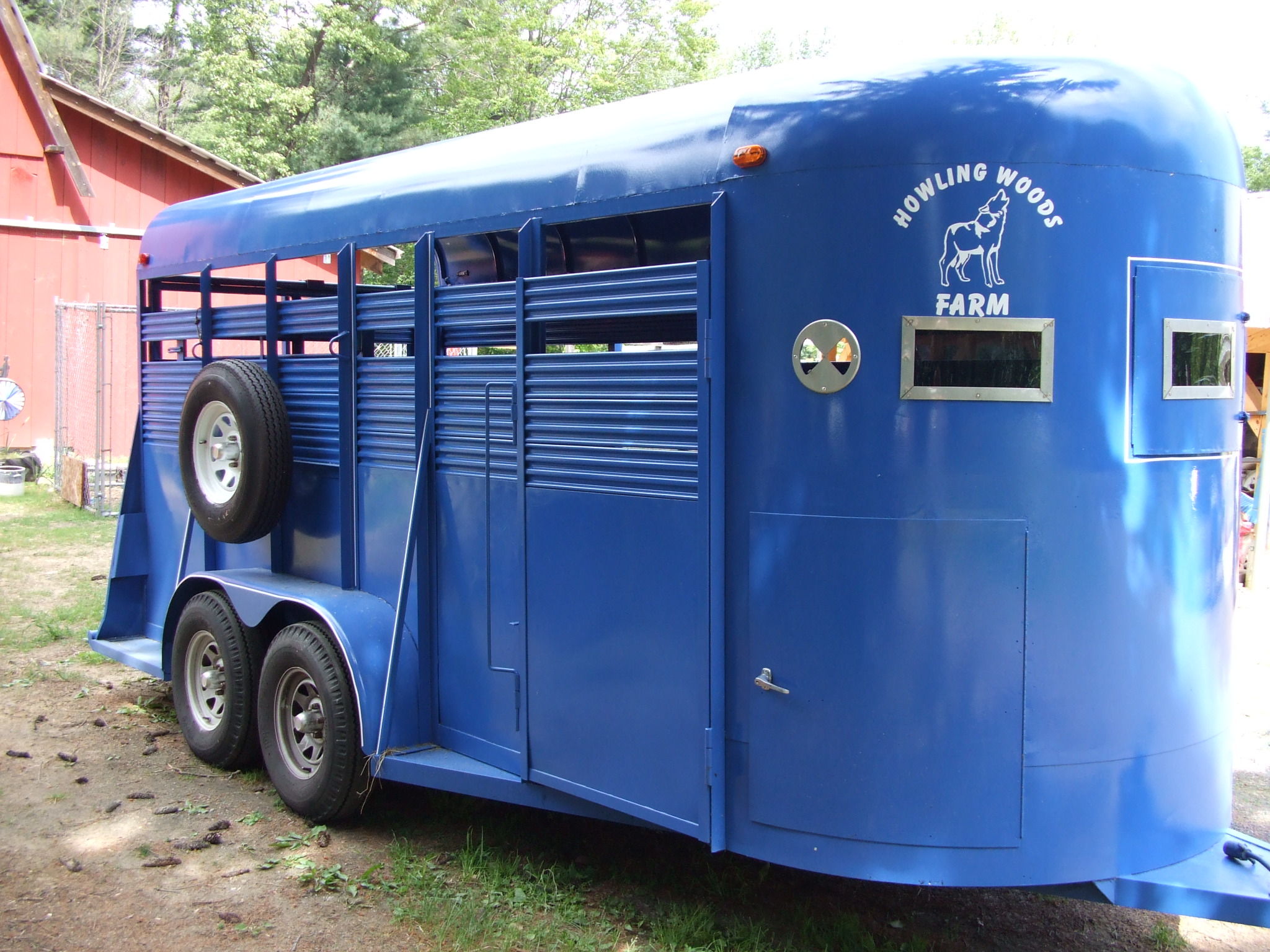Stock Trailer with Farm Logo