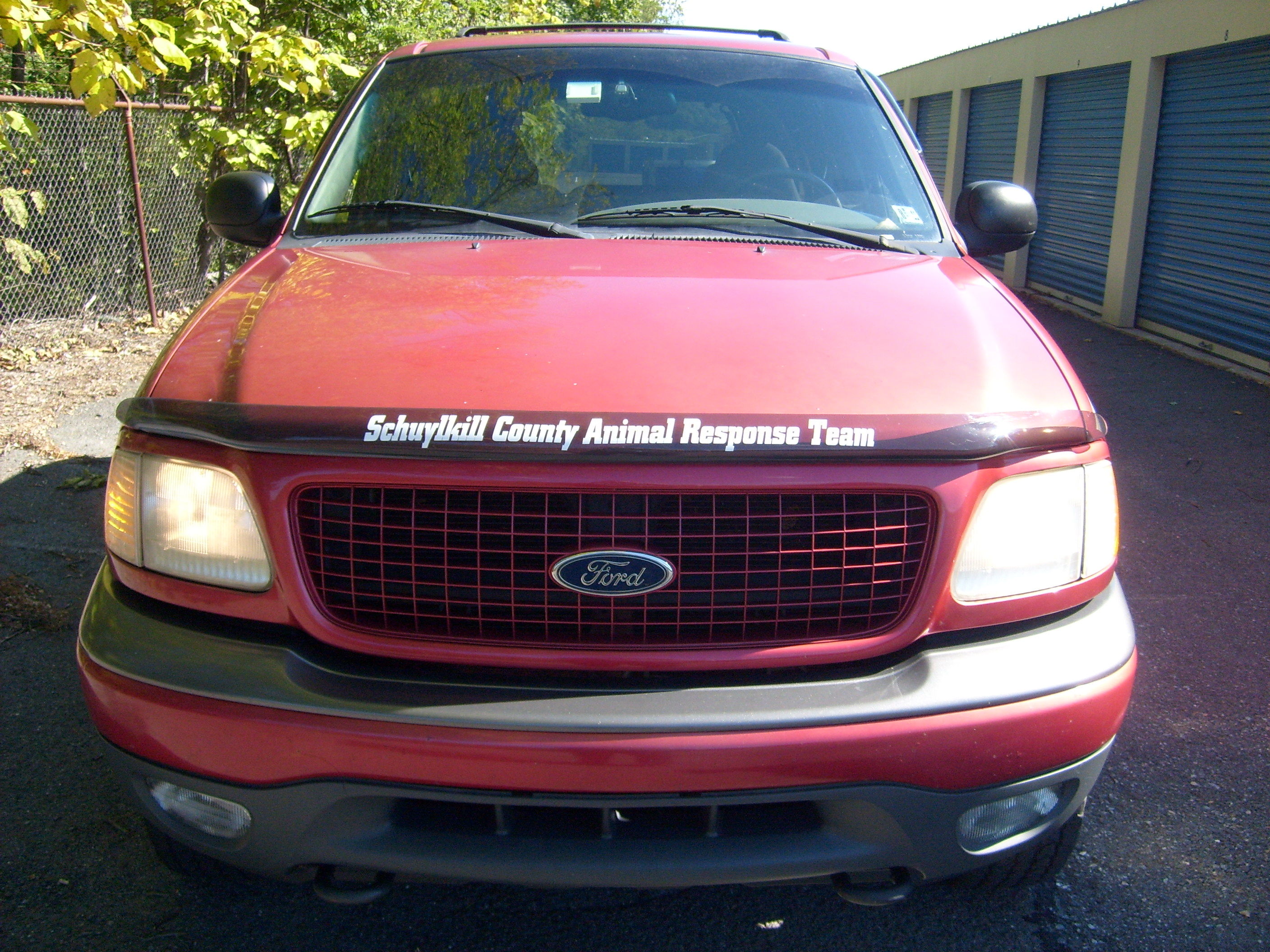 Vinyl letters on Bug Shield