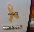 Decal placed on the rear (rt. side) of my Mazda