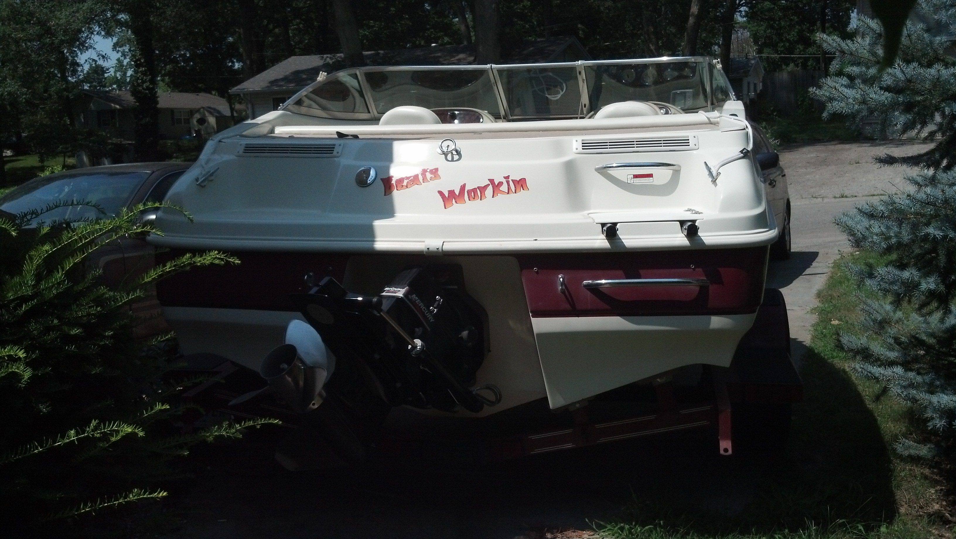 Transom of boat