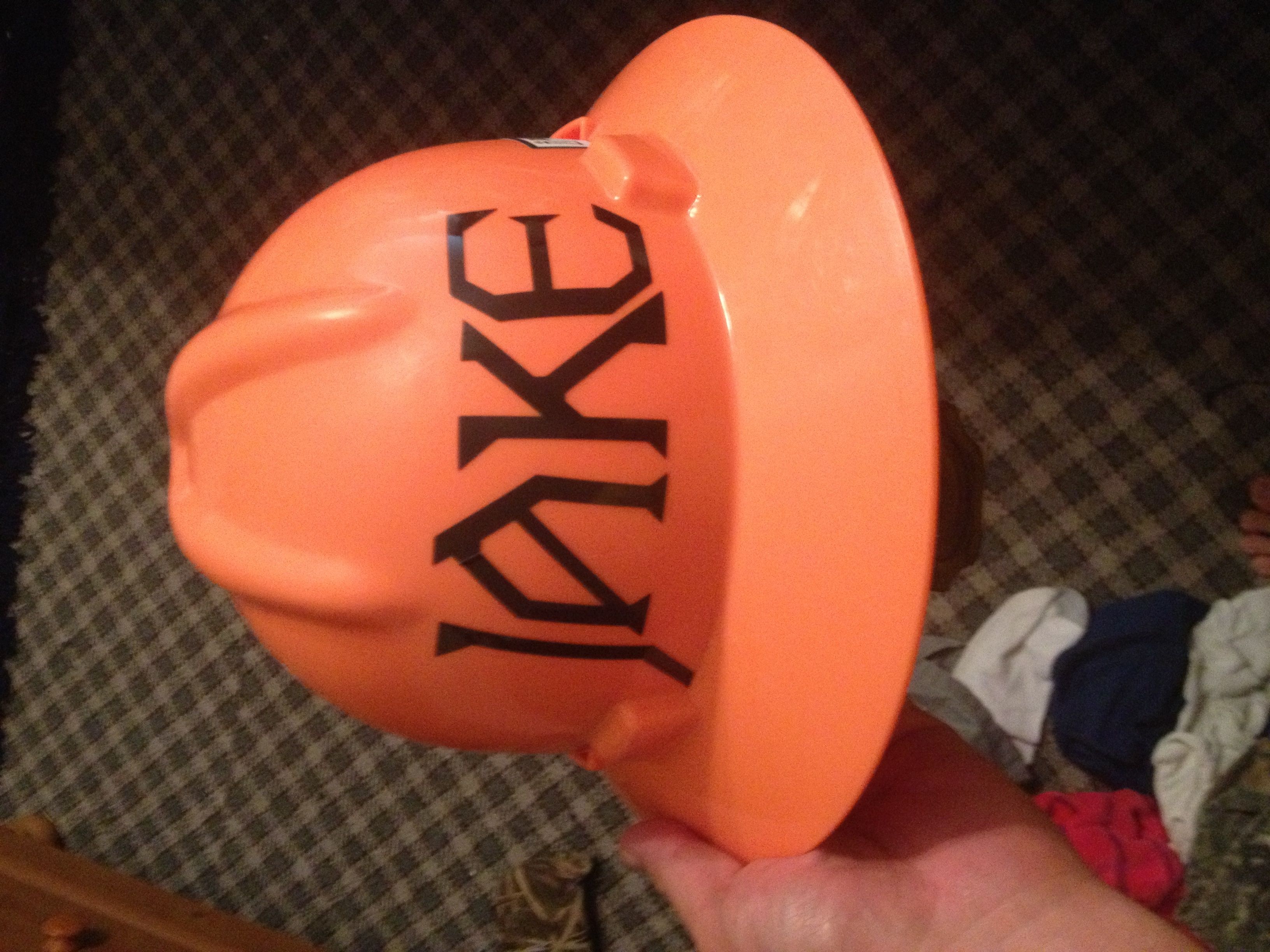 reflective name on hardhat