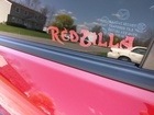 decal on car window