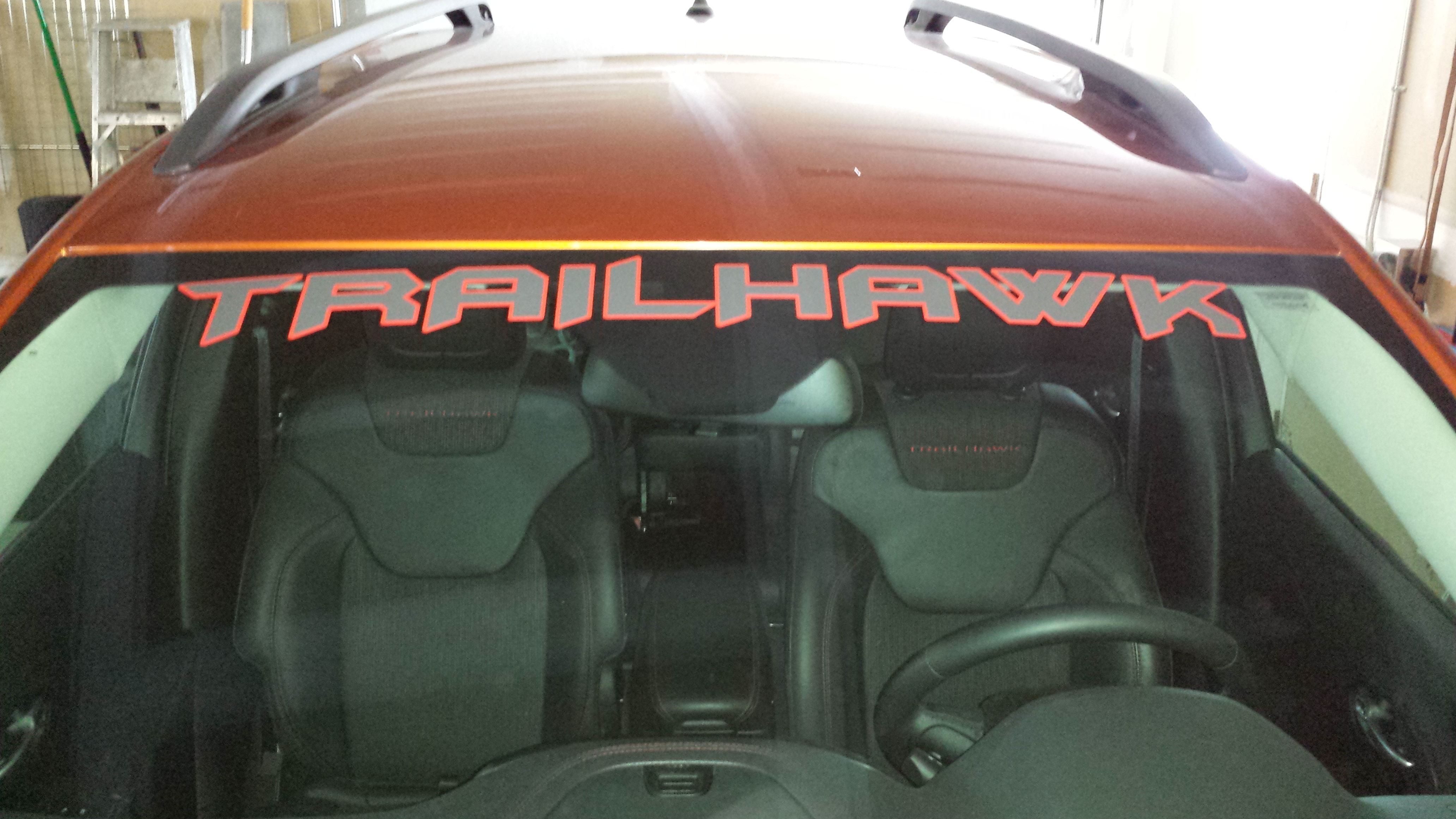 2015 Jeep Cherokee Trailhawk w/custom lettering from Sign Specialist. 