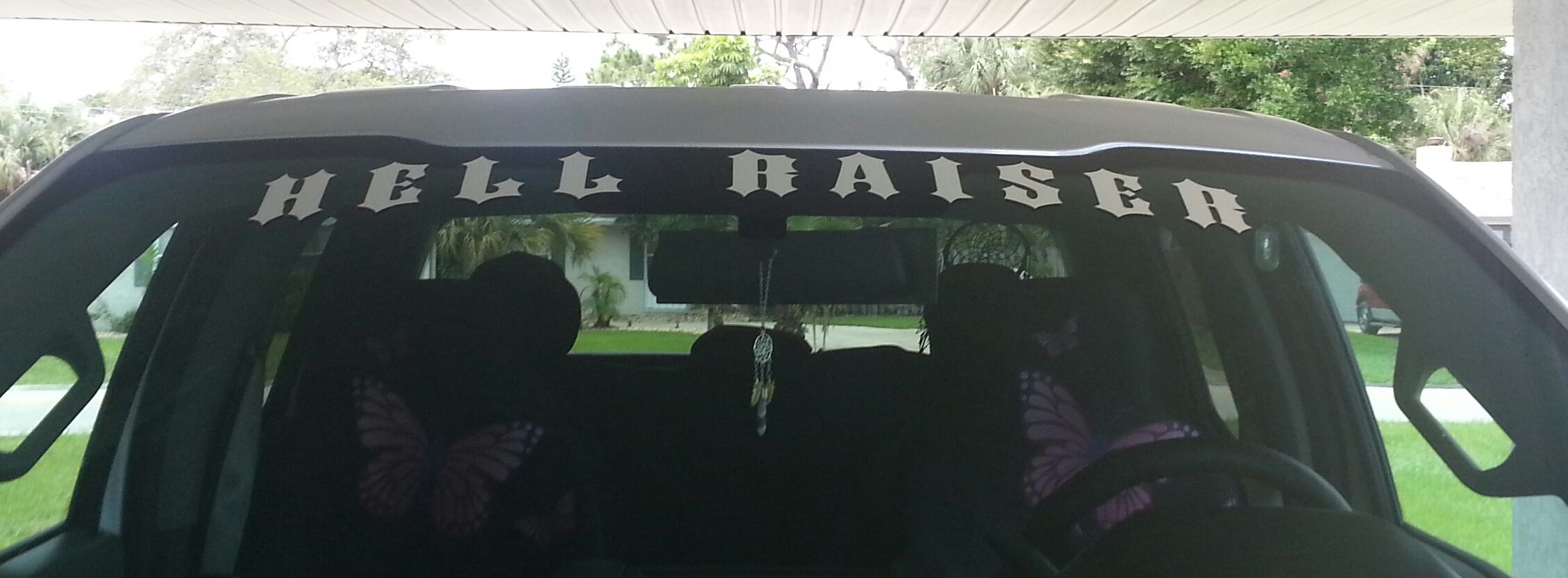 windshield lettering decal