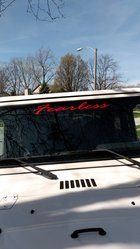 Fearkess on my Jeep windshield