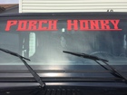 windshield and names on the sides