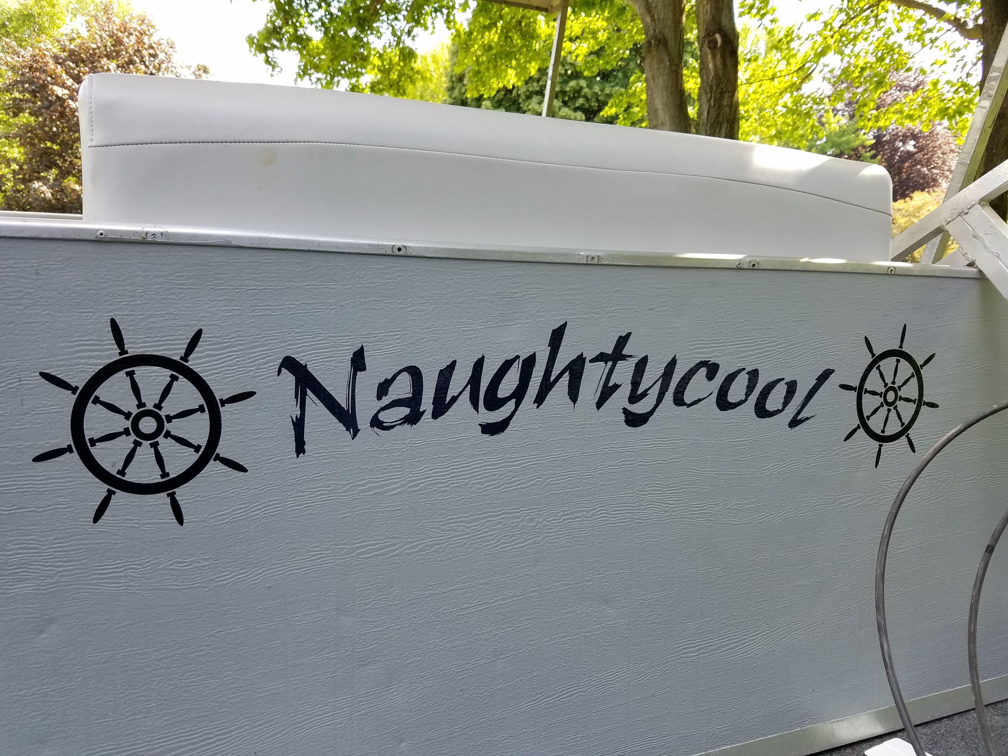 On my pontoon.