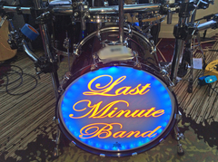 3M reflective lettering used for bass drum logo graphics.