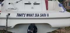 New lettering on the boat