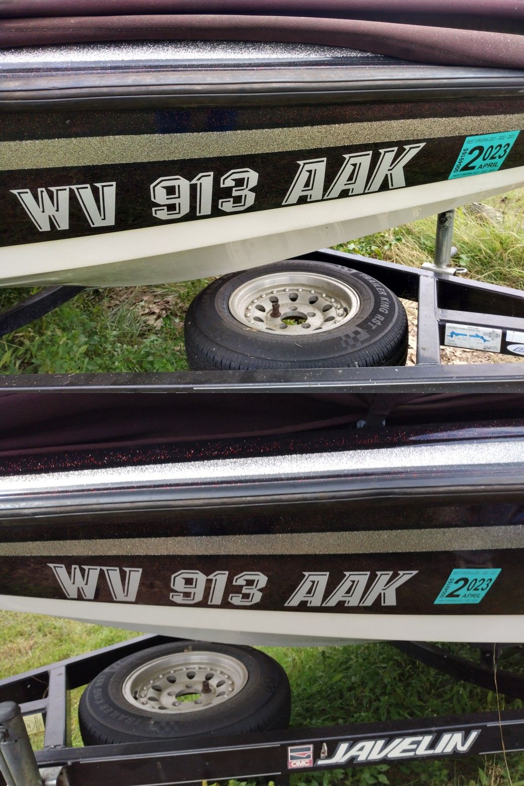 Port and Starboard sides of my boat after the new license decal installation