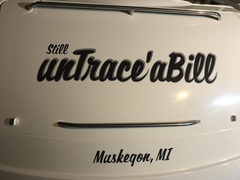 Boat name and Port installed on the transom of our Formula 40PC   